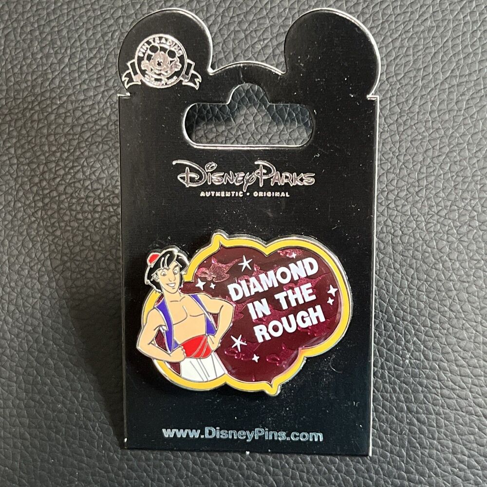 Disney Aladdin Diamond In The Rough Purple Genie Lamp Glitter Disney Pin Trading